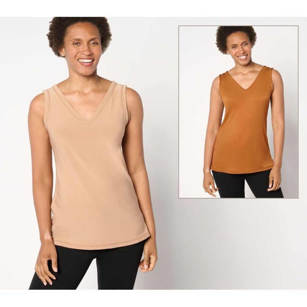 Women Control Women's Top Sz L Reversible Como Jersey Ultimate Tank Brown